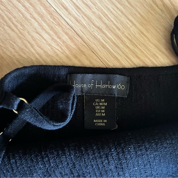 House of Harlow 1960 Black Ribbed Tank Medium - Picture 2 of 6